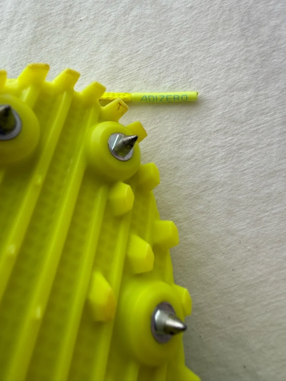 adidas adizero Finesse‎ Track Metal Spike Cleat Mens Yellow Aqua Used 5